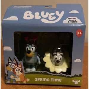 Bluey Friends 2pk Figure Set - Spring Time Blue & Muffin - NEW